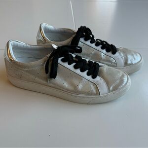 J. Crew Saturday Silver Metallic Suede Women's Sneaker Size 8